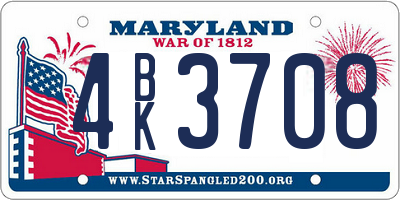 MD license plate 4BK3708