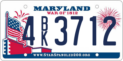 MD license plate 4BK3712