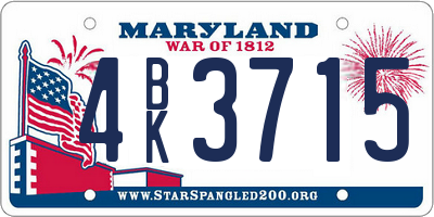 MD license plate 4BK3715