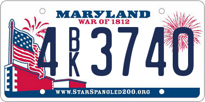 MD license plate 4BK3740