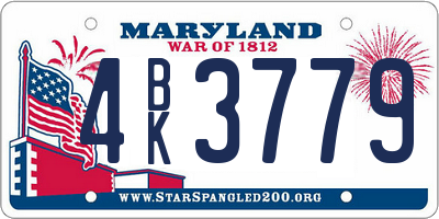 MD license plate 4BK3779