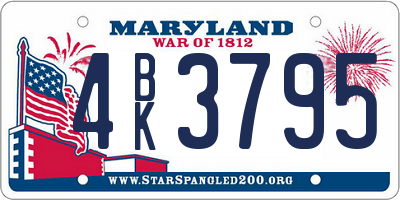 MD license plate 4BK3795