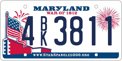MD license plate 4BK3811