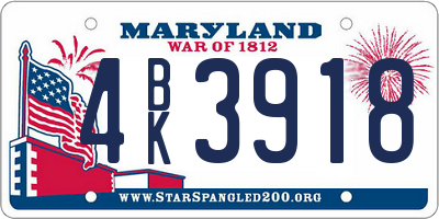 MD license plate 4BK3918