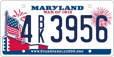 MD license plate 4BK3956
