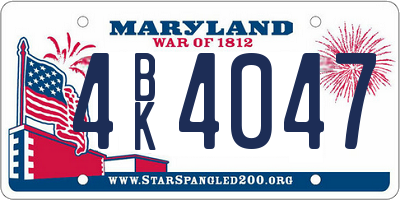 MD license plate 4BK4047