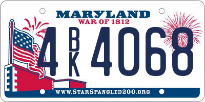 MD license plate 4BK4068
