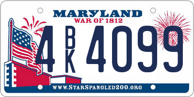 MD license plate 4BK4099