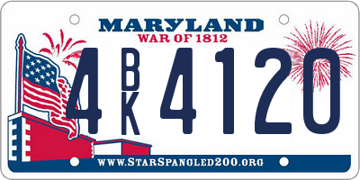 MD license plate 4BK4120