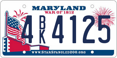 MD license plate 4BK4125