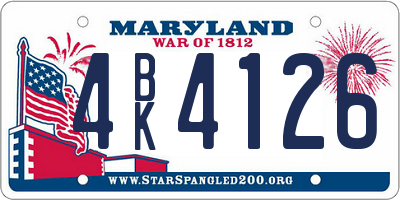 MD license plate 4BK4126