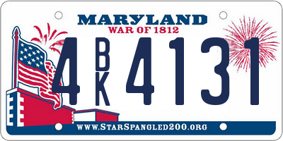 MD license plate 4BK4131
