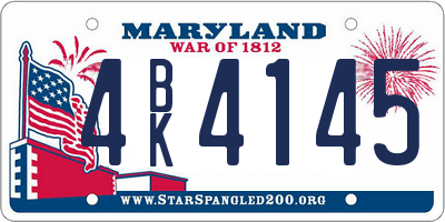 MD license plate 4BK4145