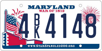 MD license plate 4BK4148