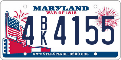 MD license plate 4BK4155