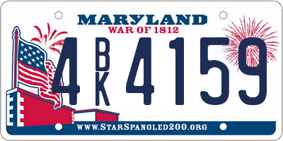 MD license plate 4BK4159