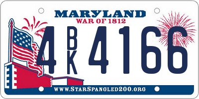 MD license plate 4BK4166