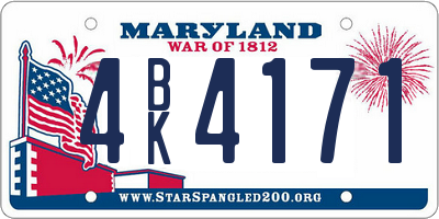 MD license plate 4BK4171