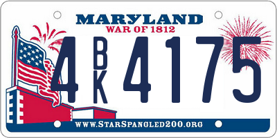 MD license plate 4BK4175
