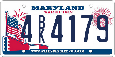 MD license plate 4BK4179