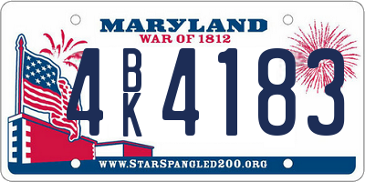 MD license plate 4BK4183