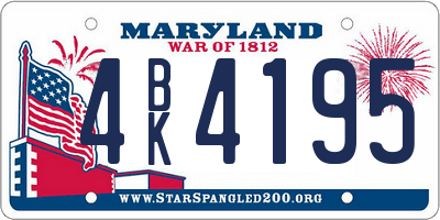 MD license plate 4BK4195