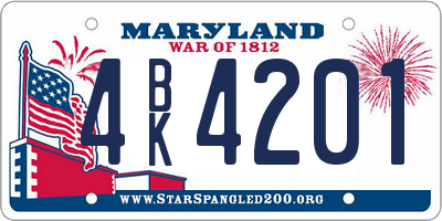 MD license plate 4BK4201