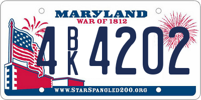 MD license plate 4BK4202