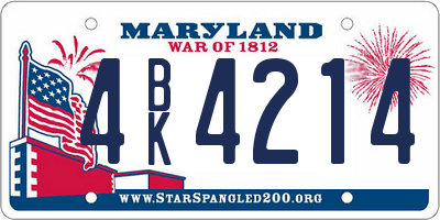 MD license plate 4BK4214