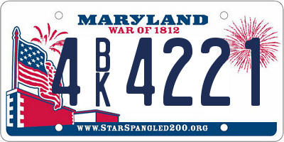 MD license plate 4BK4221