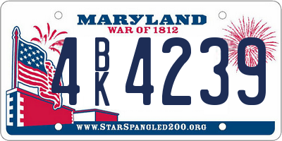 MD license plate 4BK4239