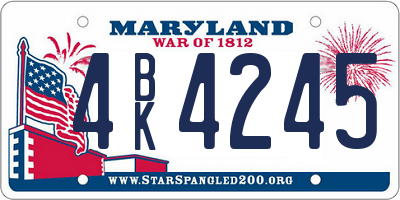 MD license plate 4BK4245