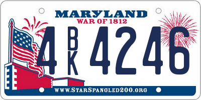 MD license plate 4BK4246