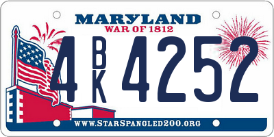 MD license plate 4BK4252