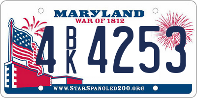 MD license plate 4BK4253
