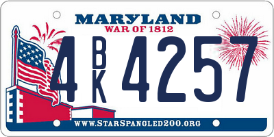 MD license plate 4BK4257