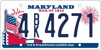 MD license plate 4BK4271