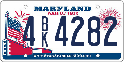 MD license plate 4BK4282