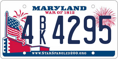 MD license plate 4BK4295