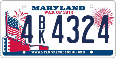 MD license plate 4BK4324