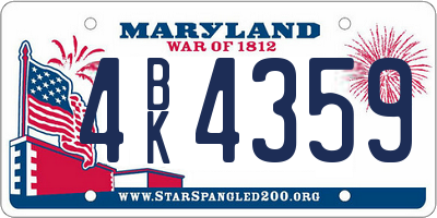 MD license plate 4BK4359