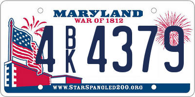 MD license plate 4BK4379
