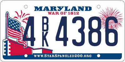 MD license plate 4BK4386