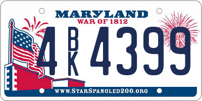 MD license plate 4BK4399