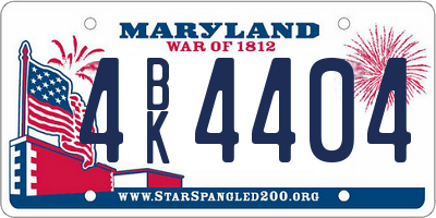MD license plate 4BK4404