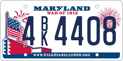 MD license plate 4BK4408