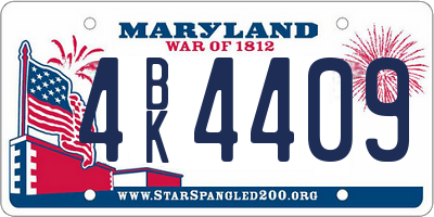MD license plate 4BK4409