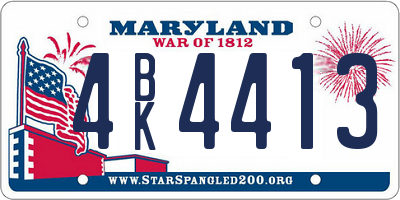 MD license plate 4BK4413