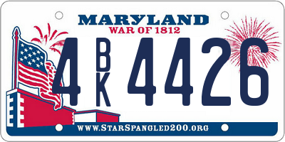 MD license plate 4BK4426
