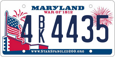 MD license plate 4BK4435